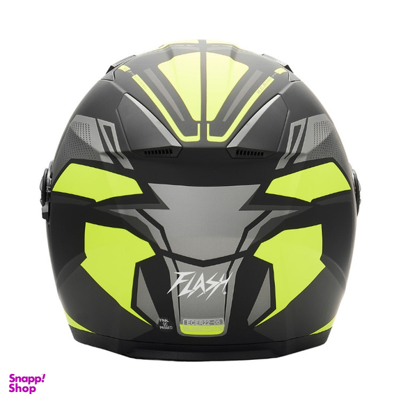 کلاه کاسکت بدون فک فلش مدل 868 matt black-neon yellow