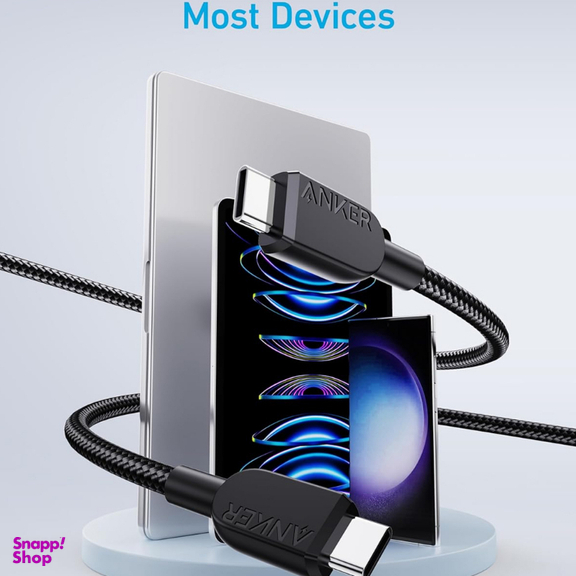 کابل دیتا و شارژ 240 وات Type-C انکر مدل 240W A81D5 طول 0.9 متر