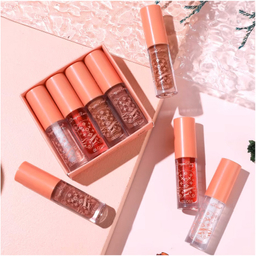 رژ لب مایع دراگون رانی مدل خرسی شماره 02 مجموعه 4 عددی