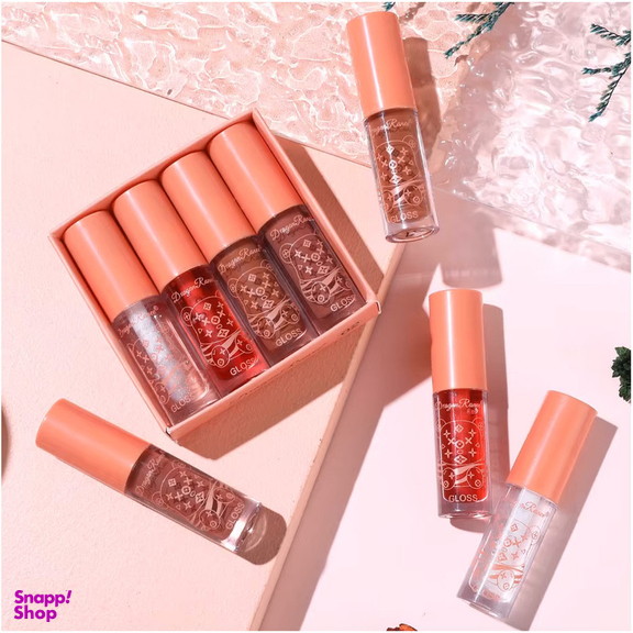 رژ لب مایع دراگون رانی مدل خرسی شماره 02 مجموعه 4 عددی