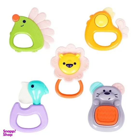 ست جغجغه و دندان گیر هولا تویز کد 9990010170 مجموعه 5 عددی