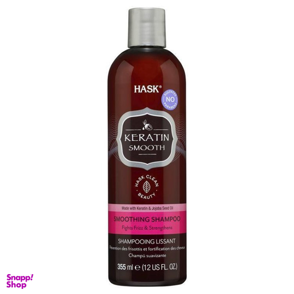 شامپو مو هاسک مدل Keratin Smooth مناسب موهای خشک و آسیب دیده حجم 355 میلی‌ لیتر