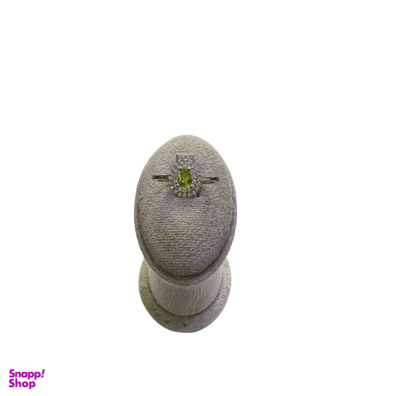انگشتر نقره 925 عیار زنانه طرح نگین سبز کد HOSS05