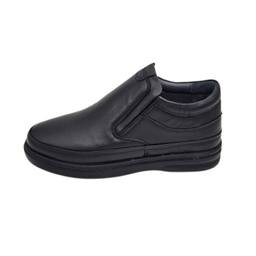 نیم بوت طبی مردانه چرم ریباری مدل Z24 رنگ مشکی