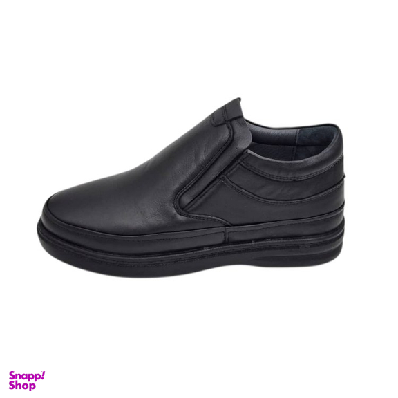 نیم بوت طبی مردانه چرم ریباری مدل Z24 رنگ مشکی