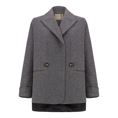 پالتو زنانه السانا مدل برشید کد 238102 رنگ خاکستری