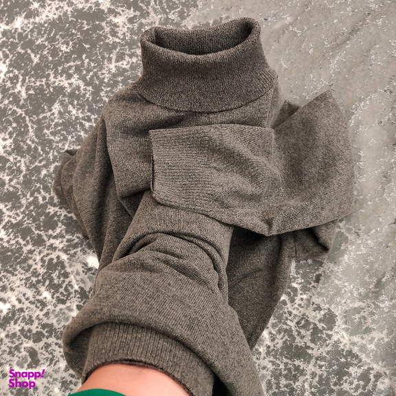 پلیور یقه اسکی مردانه مدل KHK-E2 رنگ خاکی