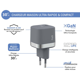 شارژر دیواری فورس مدل FPCS30WGANCG USB-C PD