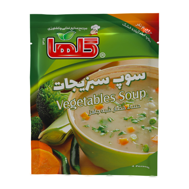 سوپ نیمه آماده سبزیجات گلها وزن 70 گرم بسته بندی سلفون