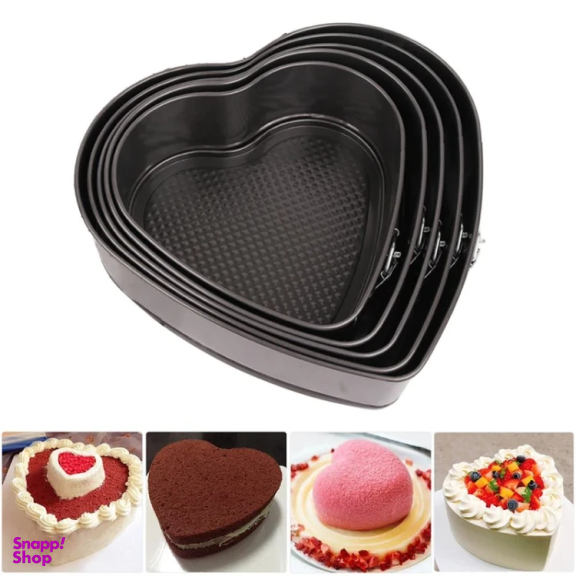 قالب کیک به گز مدل قلب مجموعه 5 عددی