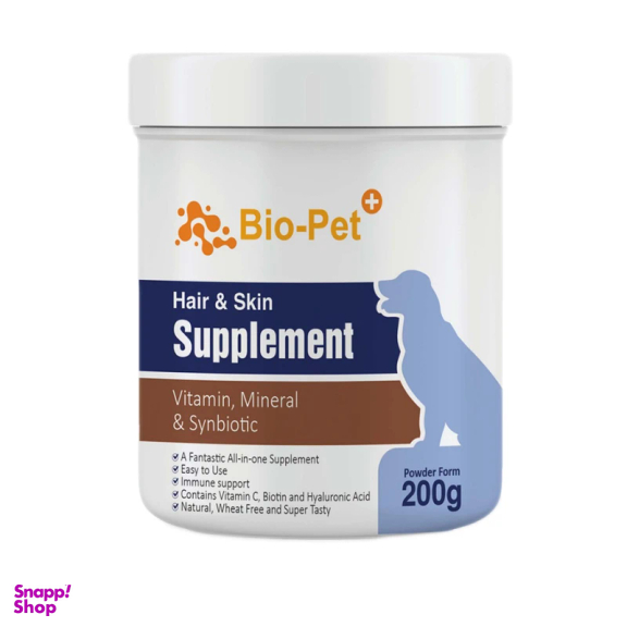 پودر مکمل سگ بایو پت مدل Hair and Skin وزن 200 گرم