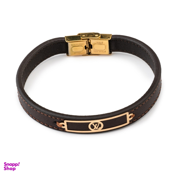 دستبند طلا ۱۸ عیار مردانه داریم طرح VL