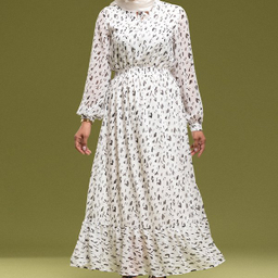 پیراهن زنانه برنس مدل تیام رنگ سفید