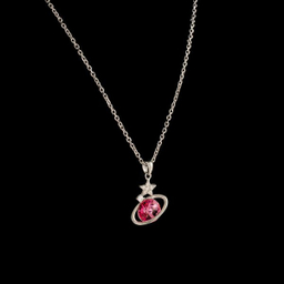 گردنبند نقره زنانه سواروسکی مدل کره زمین و ستاره کد 147996