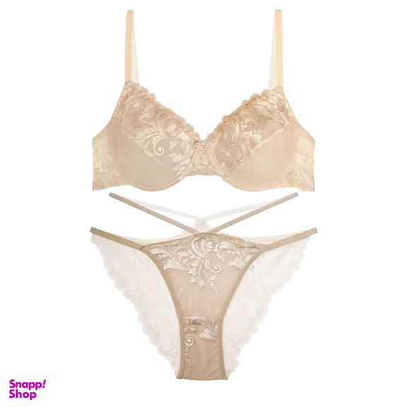 ست شورت و سوتین توری نوشه پوش کد 99902