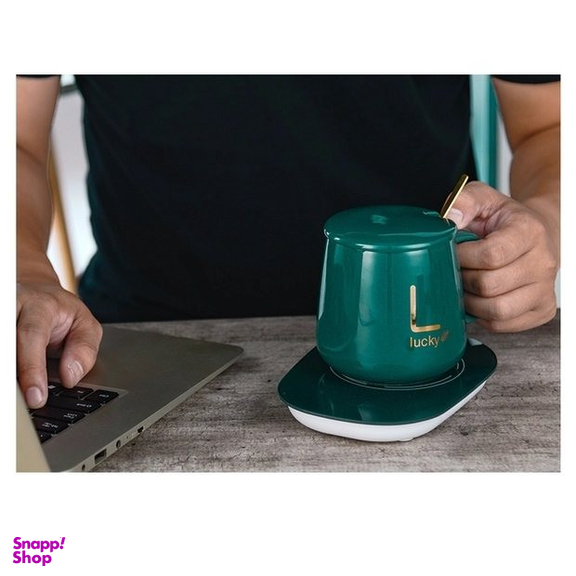 ماگ حرارتی لاکی مدل Temperature Plus به همراه صفحه گرم کن برقی
