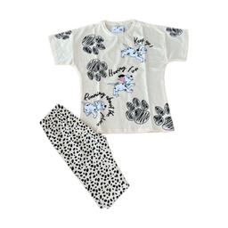 ست تیشرت و شلوارک دخترانه طرح سگ نگهبان کد 000135