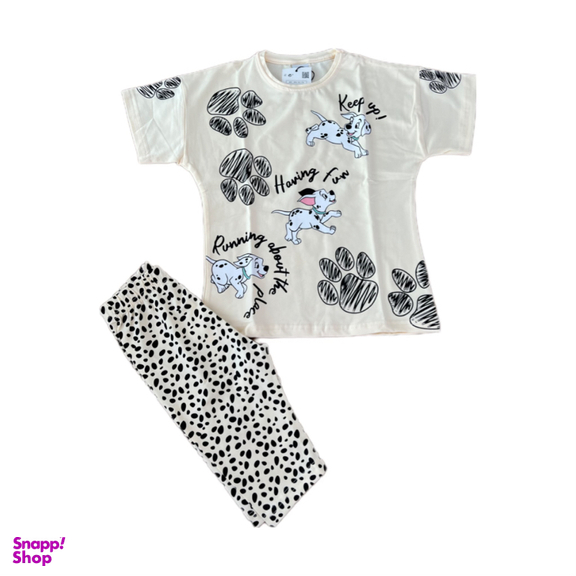 ست تیشرت و شلوارک دخترانه طرح سگ نگهبان کد 000135