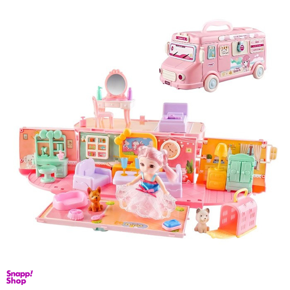 اسباب بازی خانه عروسکی مدل اتوبوسی طرح کمپر