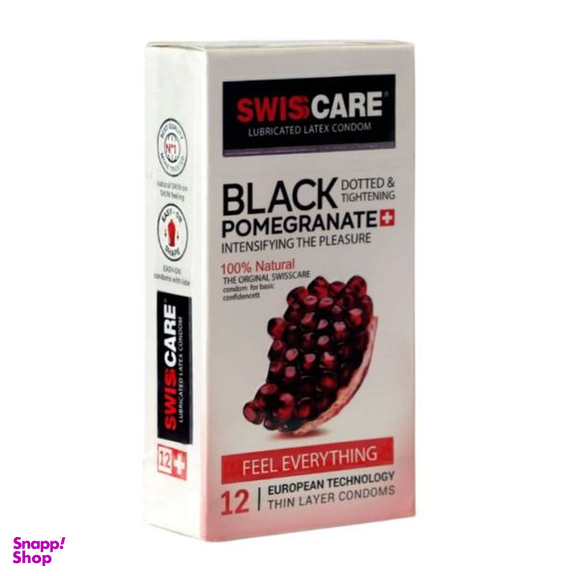 کاندوم سویس کر مدل BLACK POMEGRANATE بسته 12 عددی
