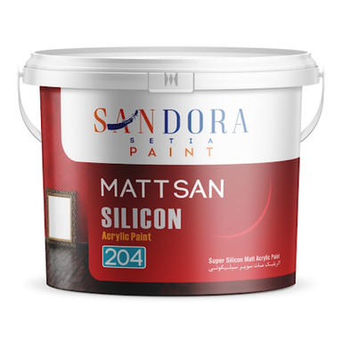 رنگ اکریلیک سفید مات ساندورا کد 204 وزن 10 کیلوگرم