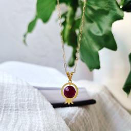 آویز گردنبند طلا 18 عیار زنانه گوزن مدل انار کد JG679