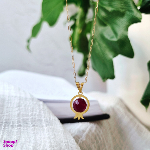 آویز گردنبند طلا 18 عیار زنانه گوزن مدل انار کد JG679