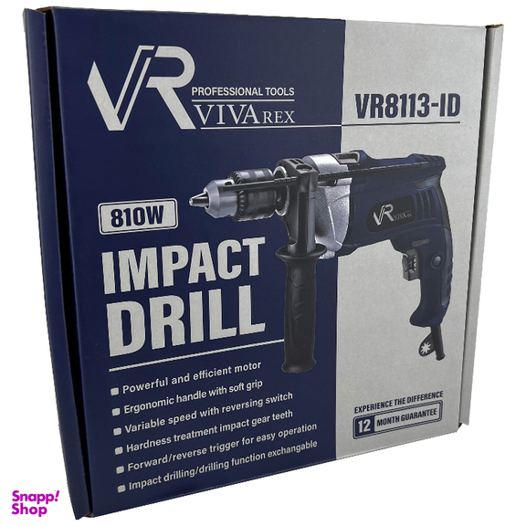 دریل چکشی نیم تنه فلزی 810 وات ویوارکس مدل VR8113-ID رنگ آبی تیره