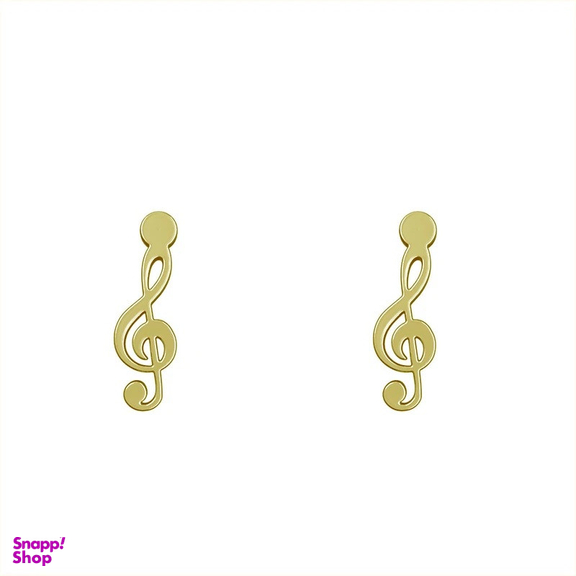 گوشواره میخی طلا 18 عیار زنانه وی وی گلد گالری مدل نت موسیقی 2563