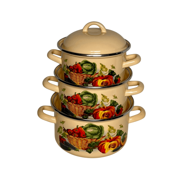 سرویس قابلمه لعابی 6 پارچه طرح روس کد 399