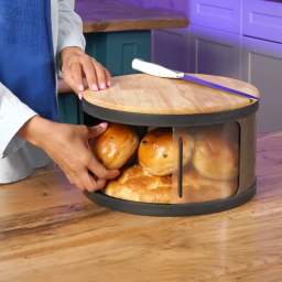 ظرف نان سام ست مدل گرد به همراه تخته برش چوبی