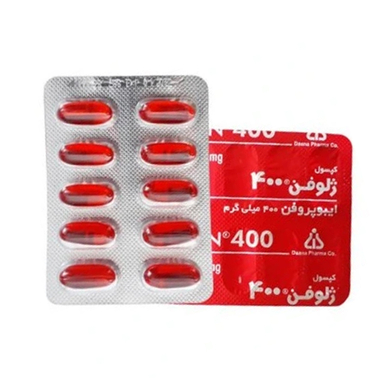 کپسول ژلوفن 400 میلی گرم دانا یک ورق 10 عددی