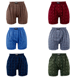 شورت مردانه ساحل مدل پادار چاپی کد 266 بسته 6 عددی