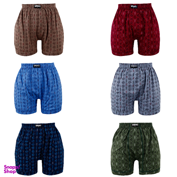 شورت مردانه ساحل مدل پادار چاپی کد 266 بسته 6 عددی