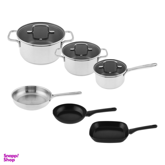 سرویس قابلمه و تابه استیل 9 پارچه برگهف مدل HELIX کد 5089