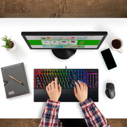 کیبورد مخصوص بازی ریزر (Razer) مدل BLACKWIDOW V3 Chroma RGB With Green Switch