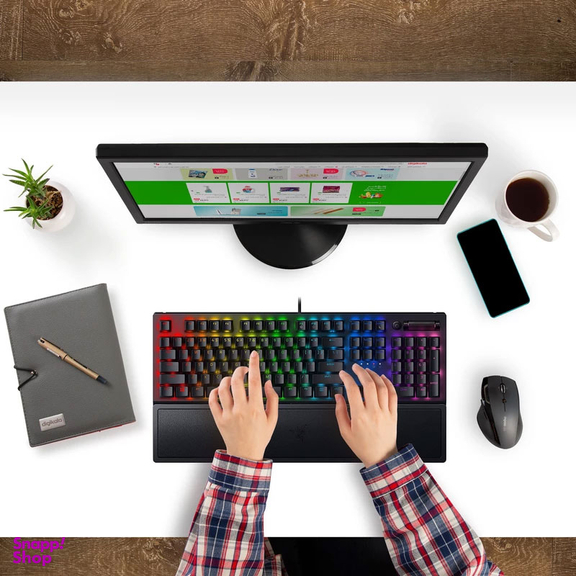 کیبورد مخصوص بازی ریزر (Razer) مدل BLACKWIDOW V3 Chroma RGB With Green Switch