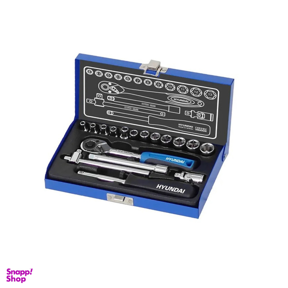 آچار بکس هیوندای مدل HT-9117 مجموعه 17 عددی