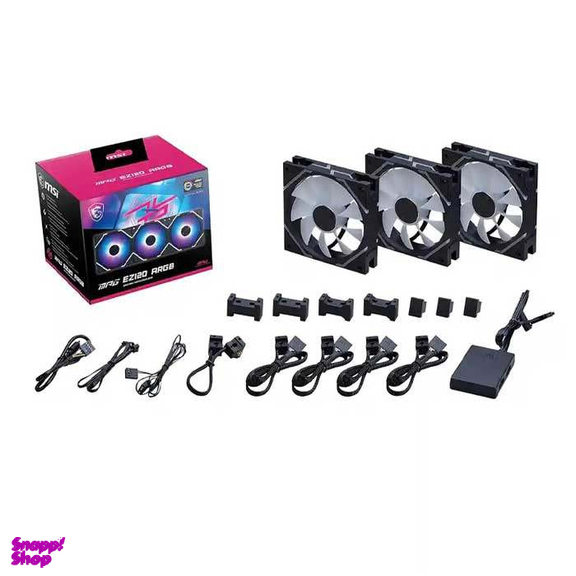 فن خنک کننده کیس مخصوص بازی ام اس آی مدل MPG EZ120 ARGB بسته 3 عددی