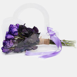 باكس گل طبیعی طلقي رز هلندی بنفش