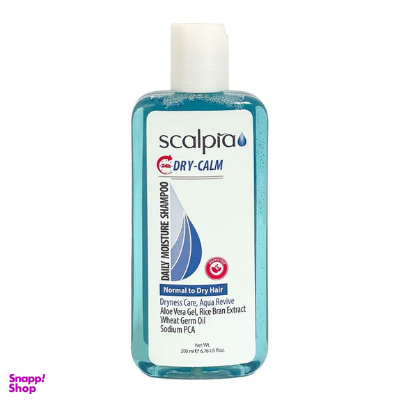 شامپو اسکالپیا مدل dry calm مناسب موهای خشک وزن 200 میلی لیتر