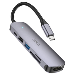هاب USB هوکو مدل HB28 6IN1 به همراه کابل Type-C