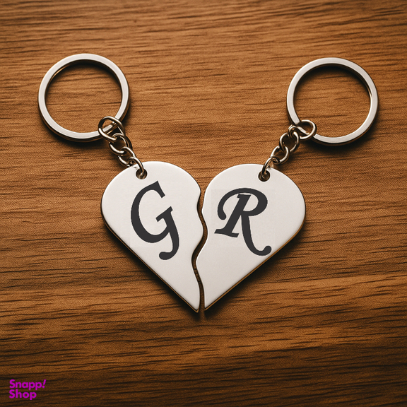 جاکلیدی گیلواره زراوشان مدل قلب دو تکه حرف G R