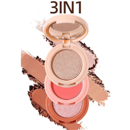 پالت رژ گونه و هایلایتر میس لارا مدل چرخشی شماره 01 مجموعه 3 عددی
