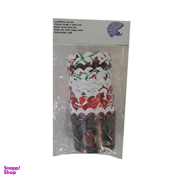 کپسول کاغذی کاپ کیک به گز طرح لیزری مدل یلدا مجموعه 12 عددی