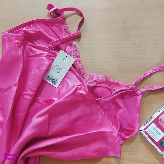 لباس خواب زنانه اسمارا مدل ساتن ابریشم کد 375 رنگ صورتی