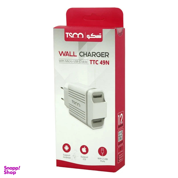 شارژر دیواری تسکو مدل TTC 49N به همراه کابل Micro-USB