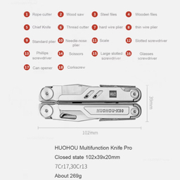 ابزار سفری 18 کاره HuoHou مدل K30 HU0191