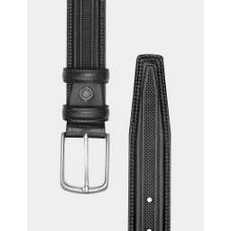 کمربند مردانه نوین چرم مدل دودوخت طرحدار کد SS-BT0702-2 سایز 105 سانتی متر