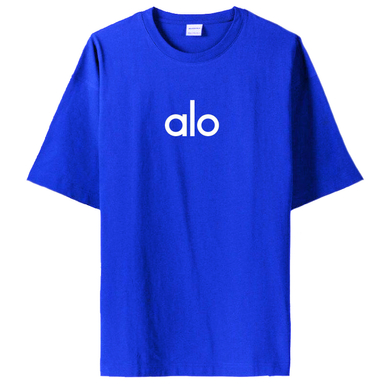 تیشرت لانگ کد TL42 طرح alo رنگ آبی